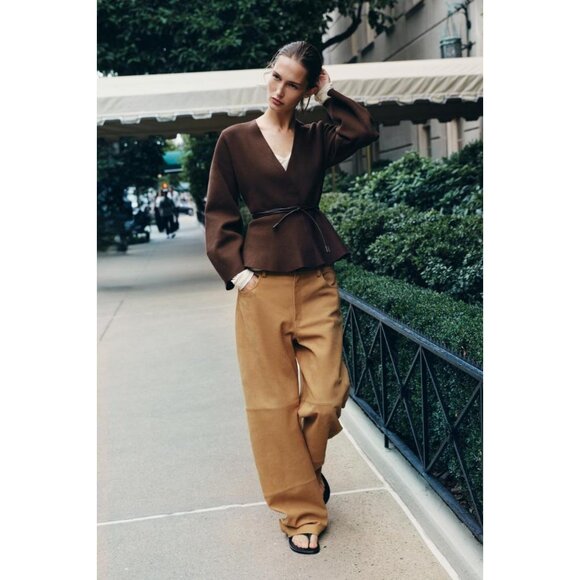 ZARA CARDIGAN WITH BELT - Picture 2 of 6